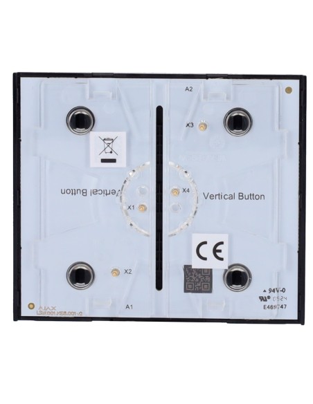 Comprar AJAX AJ-CENTERBUTTON-2G-B-VERT Panel táctil para interruptor de luz doble  - Compatible con AJ-LIGHTCORE-2G-VERT - Retro