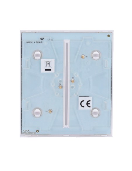 Ajax AJ-CenterButton-2G-W painel de toque para interruptor de luz dupla - Compatível com Backlight LED AJ-LightCore-2G - P
