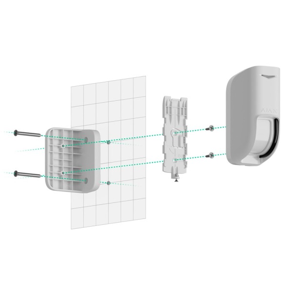 Kaufen AJAX AJ-CURTAINOUTDOOR-W PIR-Außenbewegungsmelder vom Vorhangtyp – Grad 2 – Kabellos 868 MHz Jeweller – Doppel-PIR vom Vo