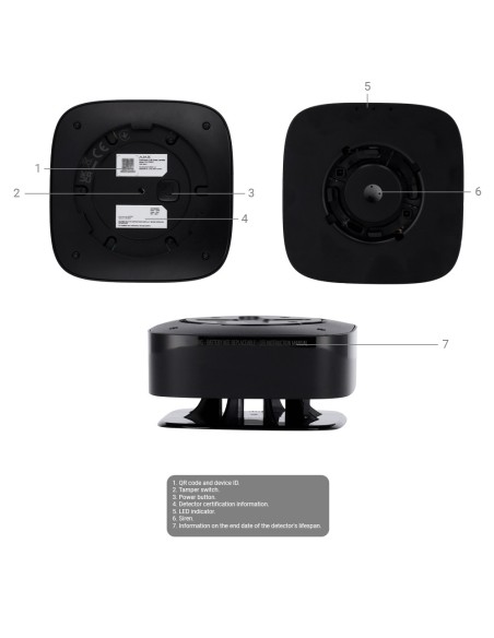 Kaufen AJAX AJ-FIREPROTECT2-C-SB-B CO-Melder – integrierte Batterien – drahtlos 868 MHz Jeweller – integrierte 85-dB-Sirene