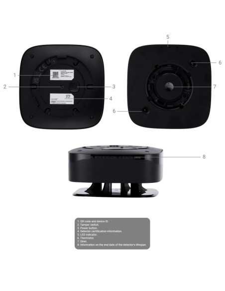 Comprar AJAX AJ-FIREPROTECT2-H-SB-B Detector termovelocimétrico - Baterías integradas - Inalámbrico 868 MHz Jeweller - Sirena 85