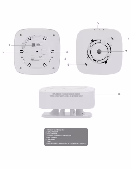 Acquistare AJAX AJ-FIREPROTECT2-HC-RB-W Rilevatore termovelocimetrico e CO - Batterie sostituibili - Wireless 868 MHz Jeweller -