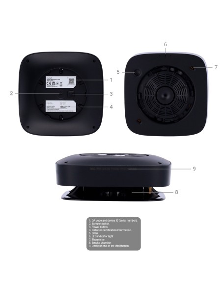 Comprar AJAX AJ-FIREPROTECT2-HSC-SB-B Detector de humo, termovelocimétrico y CO - Baterías integradas - Inalámbrico 868 MHz Jewe