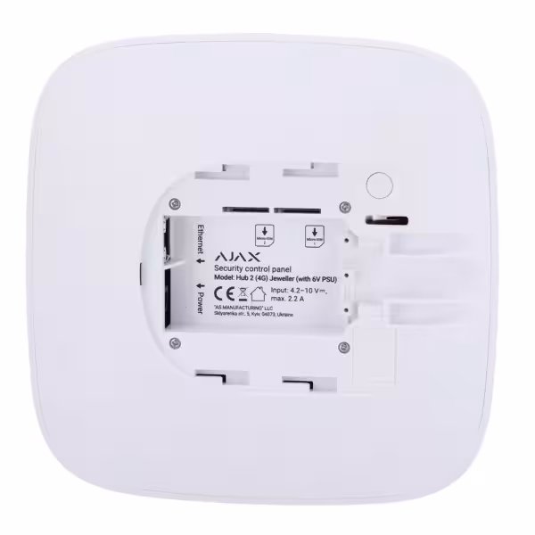 Kaufen AJAXVIVIENDAVACÍA AJ-HUB2-4G-DC6V-W Professionelle Alarmzentrale – Grad 2 – Kommunikation über Ethernet und Dual-SIM 4G –
