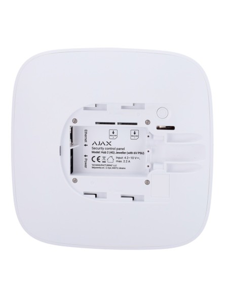 AjaxviviendaVivácia AJ-HUB2-4G-DC6V-W Central de alarme profissional - Grau 2 - Comunicação Ethernet e Dual Sim 4G - Wireless 