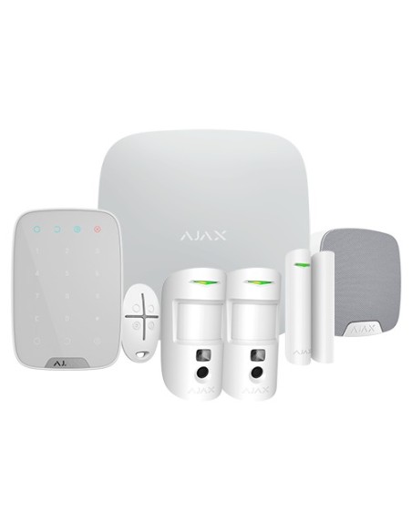 Acquistare AJAX AJ-HUB2KIT-DP-PRO-W Kit di allarme professionale - Certificato Grado 2 - Comunicazione Ethernet e doppia SIM GPR