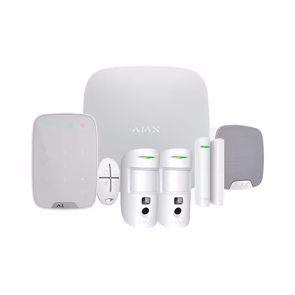 Acheter AJAX AJ-HUB2KIT4G-DP-PRO-W Kit d’alarme professionnel - Certifié Grade 2 - Communication Ethernet / double SIM 4G - Sans