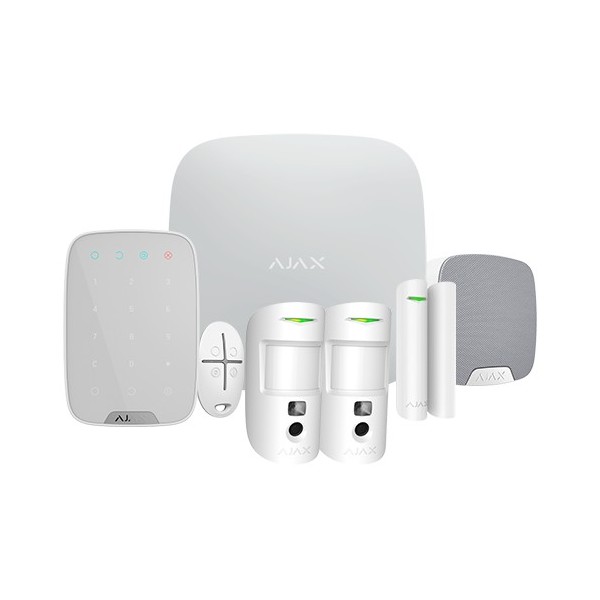 AJAX AJ-HUB2KIT4G-DP-PRO-W Kit de alarme profissional - Certificado de Grau 2 - Comunicação Ethernet / Dual Sim 4G - Wireless 8