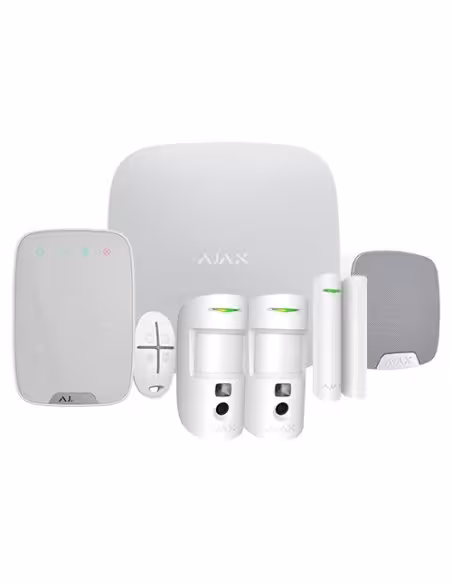 Acheter AJAX AJ-HUB2KIT4G-DP-PRO-W Kit d’alarme professionnel - Certifié Grade 2 - Communication Ethernet / double SIM 4G - Sans