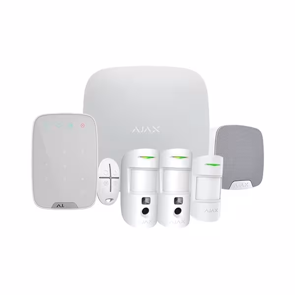 Acheter AJAX AJ-HUB2KIT4G-MP-PRO-W Kit d’alarme professionnel - Certifié Grade 2 - Communication Ethernet / double SIM 4G - Sans