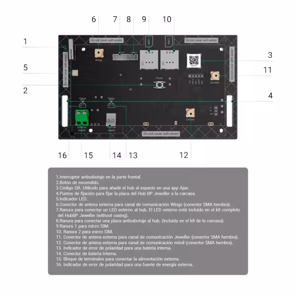 Comprar AJAXVIVIENDAVACÍA AJ-HUBBP-V2-NOCASE Central de alarma profesional - Grado 2  - Dual SIM 4G / Casas vacías o lugares rem