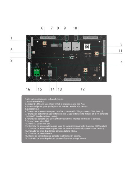 Comprar AJAX AJ-HUBBP-V2-NOCASE Central de alarma profesional - Grado 2  - Dual SIM 4G / Casas vacías o lugares remotos - Inalám
