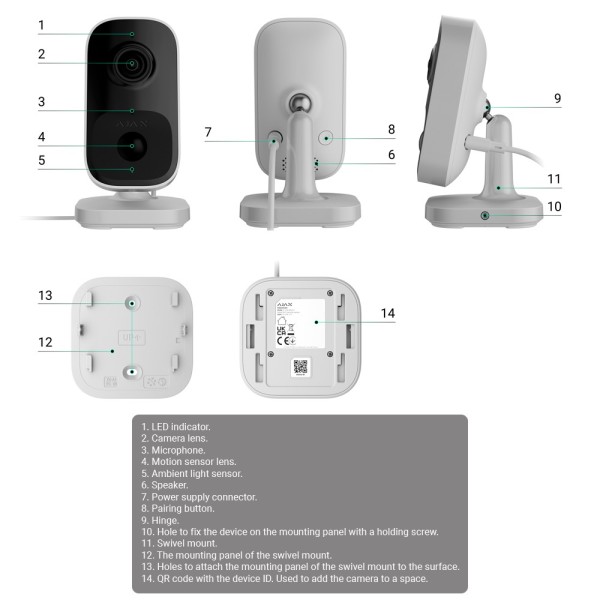 Comprar AJAXCCTV AJ-INDOORCAM-4-B Cámara Cube IP 4 Mp - Detección de objetos por IA - IR 8 m / Detección PIR hasta 4 m - Audio b