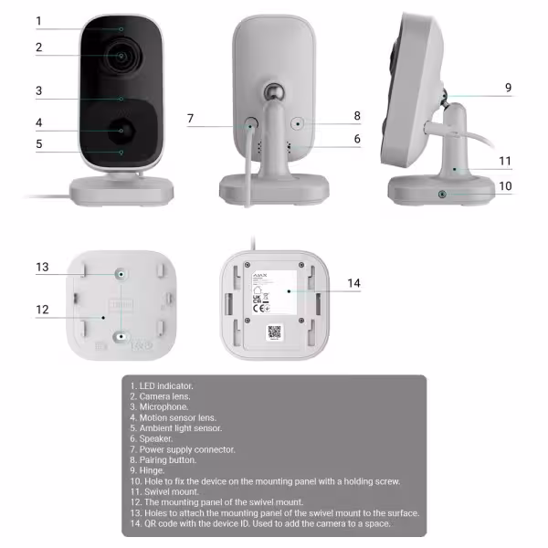 Acheter AJAXCCTV AJ-INDOORCAM-4-W Caméra Cube IP 4 Mp - Détection d’objets par IA - IR 8 m / Détection PIR jusqu’à 4 m - Audio b