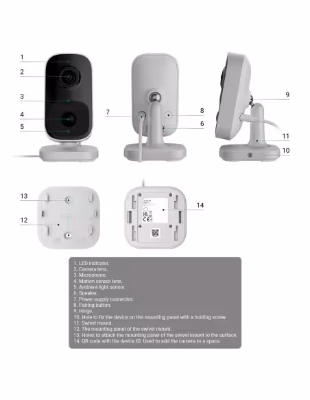 Kaufen AJAXCCTV AJ-INDOORCAM-4-W Cube-IP-Kamera 4 MP – KI-Objekterkennung – IR 8 m / PIR-Erkennung bis 4 m – Audio b