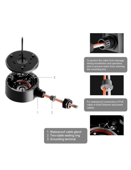 Acheter AJAX AJ-JUNCTIONBOX-B Boîte de jonction - Pour caméras Bullet, Dôme et Turret Ajax - Adaptée à une utilisation extérieur