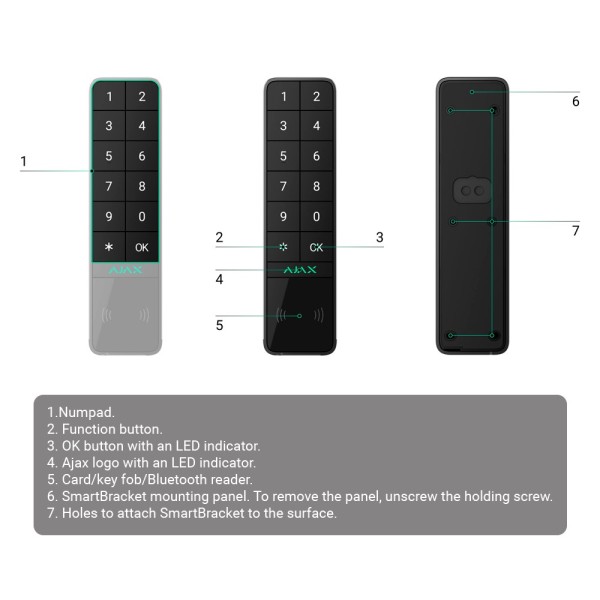 Acheter AJAX AJ-KEYPADOUTDOOR-B Clavier extérieur IP66/IK08 avec lecteur RFID - Armement/désarmement total ou par groupes - Auth