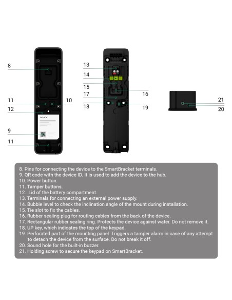 Comprar AJAX AJ-KEYPADOUTDOOR-B Teclado para exterior IP66/IK08 con lector RFID - Armado/desarmado total o por grupos - Autentic