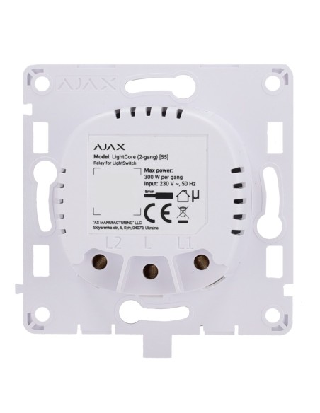 Acquista AJAX AJ-LIGHTCORE-2G Relè per interruttore doppio della luce intelligente - Wireless 868 MHz Jeweller - Portata di comu