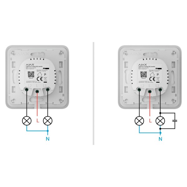 Acquista AJAX AJ-LIGHTCORE-2G Relè per interruttore doppio della luce intelligente - Wireless 868 MHz Jeweller - Portata di comu