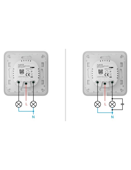 Kaufen AJAX AJ-LIGHTCORE-2G-VERT Relais für doppelt vertikalen Smart-Schalter – Kabellos 868 MHz Jeweller – Reichweite von c