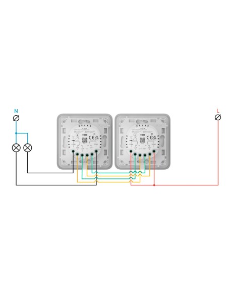Acheter AJAX AJ-LIGHTCORE-2G2W-VERT Relais interrupteur intelligent double et commutable - Sans fil 868 MHz Jeweller - Portée de