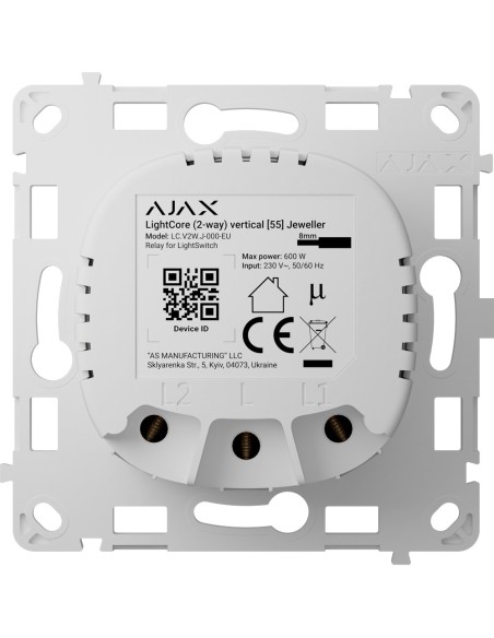 Acquistare AJAX AJ-LIGHTCORE-2W-VERT Relè per interruttore della luce commutabile verticale - Wireless 868 MHz Jeweller - Portat