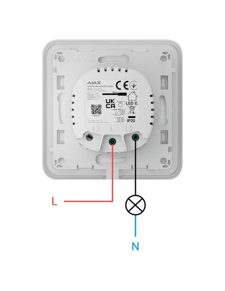 AJAX AJ-LightCore-Dimmer Relor Intelligle Light Interruptor Reitpável - Wireless 868 MHz Jeweler - Escopo de Comunicação 