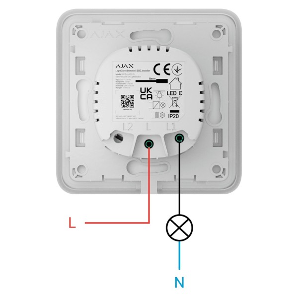 Comprar AJAX AJ-LIGHTCORE-DIMMER-VERT Relé interruptor de luz inteligente regulable - Inalámbrico 868 MHz Jeweller - Alcance de 