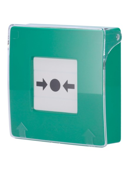 AJAX AJ-ManualCallpoint-Green Green Alarme de Fogo Botão - Wireless 868 MHz Joalheiro - Botão de alarme Fogo ou 