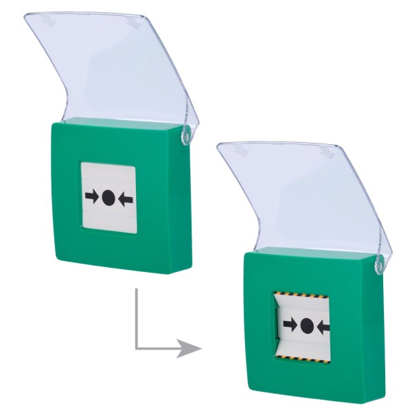 Kaufen AJAX AJ-MANUALCALLPOINT-GREEN Grüner manueller Brandmeldeknopf – Drahtlos 868 MHz Jeweller – Alarmknopf inc