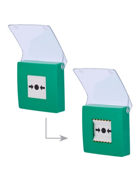 Kaufen AJAX AJ-MANUALCALLPOINT-GREEN Grüner manueller Brandmeldeknopf – Drahtlos 868 MHz Jeweller – Alarmknopf inc