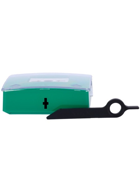 AJAX AJ-ManualCallpoint-Green Green Alarme de Fogo Botão - Wireless 868 MHz Joalheiro - Botão de alarme Fogo ou 