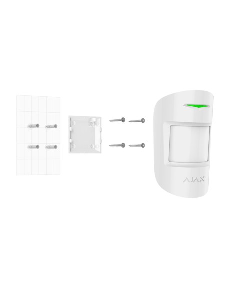 Acheter AJAX AJ-MOTIONPROTECT-W Détecteur PIR - Grade 2 - Sans fil 868 MHz Jeweller - Portée de détection jusqu’à 12 m - Sensibi