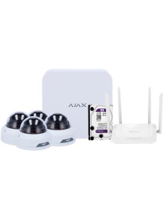 Acheter OEM AJ-NVRKIT108T-2W Kit de vidéosurveillance Ajax - Enregistreur Ajax 8 canaux - 4 caméras turret WiFi 2 Mpx Uniview