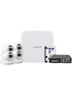 Comprar AJAX AJ-NVRKIT108T-4 Kit de videovigilancia Ajax - Grabador Ajax de 8 canales   - 4 cámaras turret de 4 Mpx Safire Smart