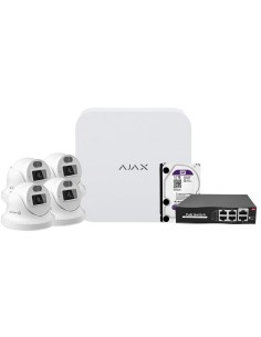 Acheter OEM AJ-NVRKIT108T-4 Kit de vidéosurveillance Ajax - Enregistreur Ajax 8 canaux - 4 caméras turret 4 Mpx Safire Smart