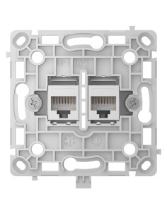 AJAX AJ-Outletcore-Lan-W Plug Ethernet com duas portas - Compatível com Cabos Cat.6 e Cat.5e - Alta V Transmissão de Dados 2