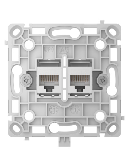 AJAX AJ-Outletcore-Lan-W Plug Ethernet com duas portas - Compatível com Cabos Cat.6 e Cat.5e - Alta V Transmissão de Dados