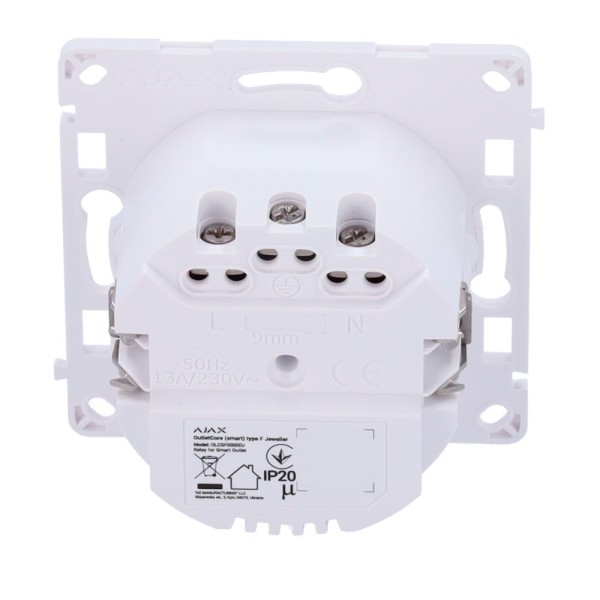 Comprar AJAX AJ-OUTLETCORE-SMART Relé para enchufe inteligente tipo F - Inalámbrico 868 MHz Jeweller - Alcance de comunicación h