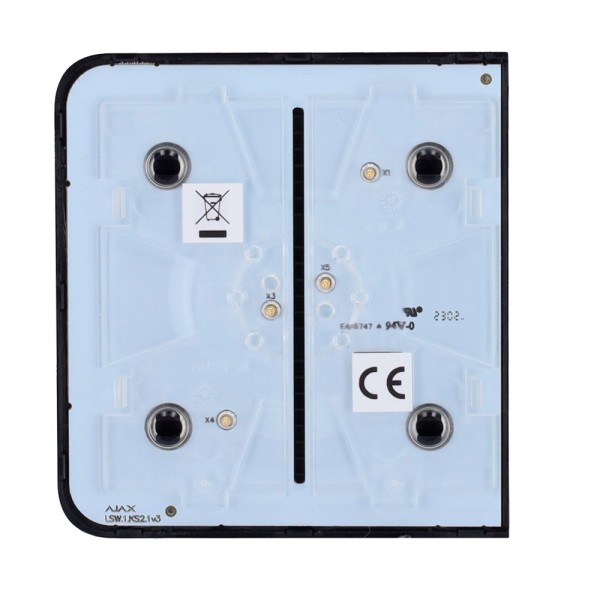 Painel de toque AJAX AJ-SideButton-1G2W-B para um interruptor de luz - compatível com luz de fundo AJ-LightCore-1G / -2W -