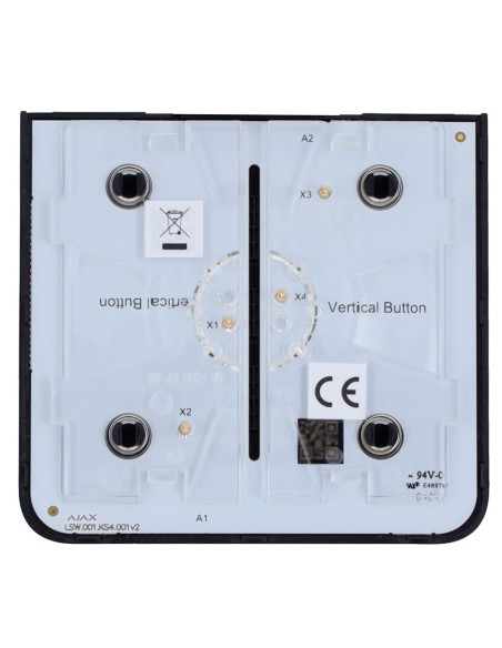 Comprar AJAX AJ-SIDEBUTTON-1G2W-B-VERT Panel táctil para un interruptor de luz vertical - Compatibilidad AJ-LIGHTCORE-1G-VERT / 