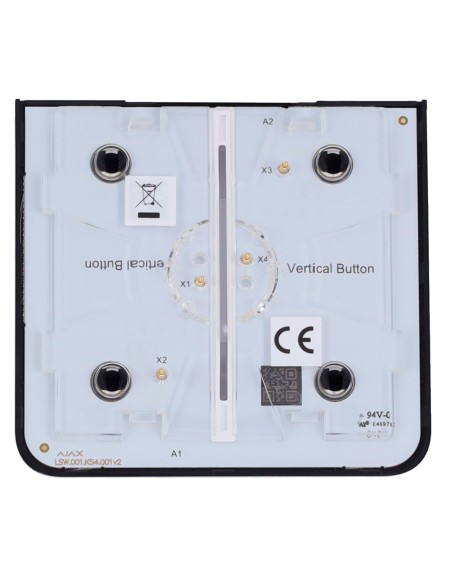 AJAX AJ-SideButton-2G-B-Vest Touch Painel para interruptor de luz dupla - Compatível com AJ-LightCore-2G-Vert - Backluma