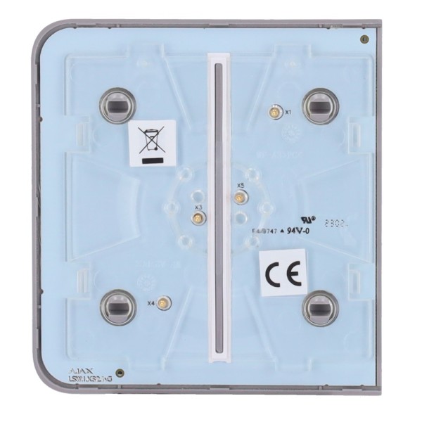 Acquista AJAX AJ-SIDEBUTTON-2G-GRE Pannello tattile per interruttore della luce doppio - Compatibile con AJ-LIGHTCORE-2G - Retro