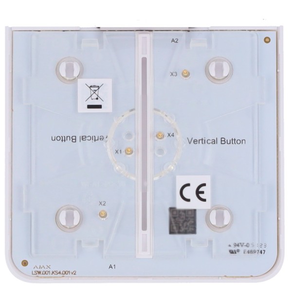 Ajax AJ-SideButton-2G-W-Vert Touch Painel para interruptor duplo vertical - compatível com AJ-LightCore-2G-Vert - Backlumination