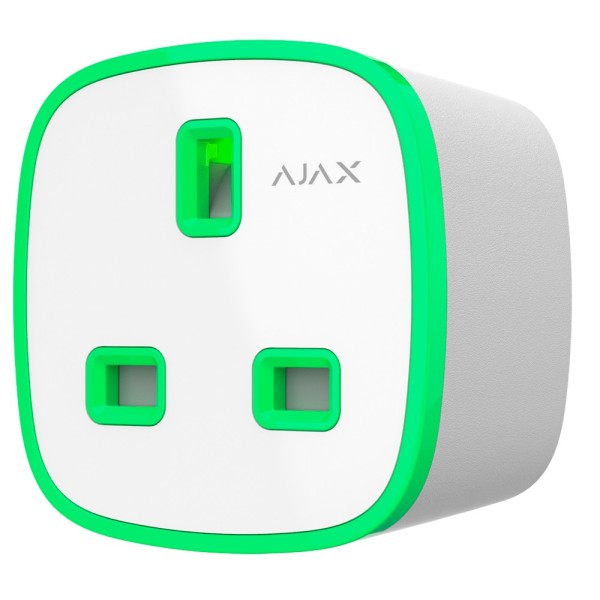 AJAX AJ-SOCKET-G-W Plug inteligente T Tipo G Com Controle Remoto - Sem Fio 868 MHz Jeweler - Antena Interna Scope 1100 m 