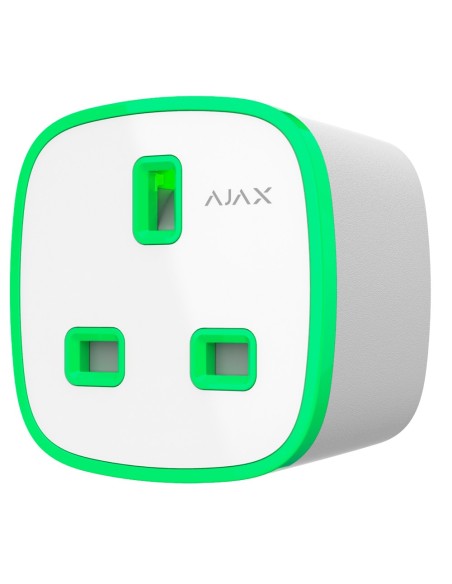 AJAX AJ-SOCKET-G-W Plug inteligente T Tipo G Com Controle Remoto - Sem Fio 868 MHz Jeweler - Antena Interna Scope 1100 m 