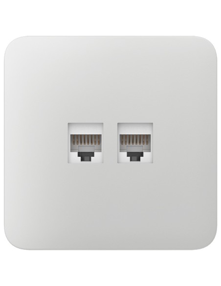 AJAX AJ-Solocover-Lan-W Cover para Plug Ethernet - Compatível com AJ-Outletcore-LAN-W - Inclui Quadro Individual