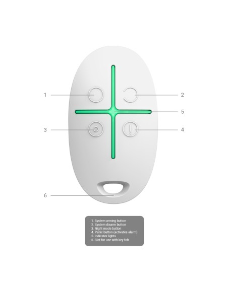 Kaufen AJAX AJ-SPACECONTROL-W Fernbedienung – Grad 2 – bidirektional – drahtlos 868 MHz Jeweller – Scharf-/Unscharfschalten, p