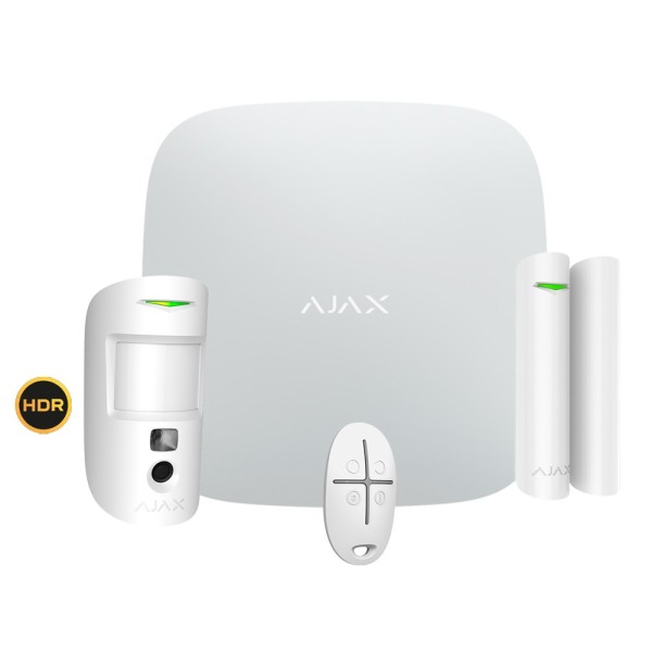 Kaufen AJAX AJ-STARTERKIT-CAM-HDR-W Professionelles Alarmset – Zertifiziert nach Grad 2 – Kommunikation über Ethernet und Dual-S